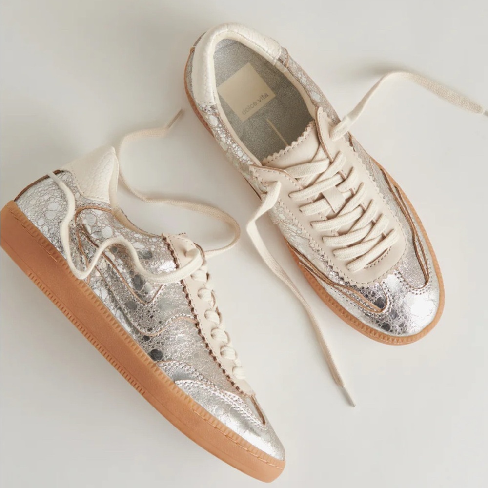 dolce vita Notice Sneakers Silver Distressed Leather